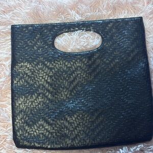 Charming Charlie Black Woven Clutch